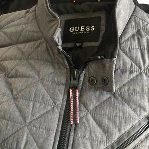 Guess Brand Gray Men’s Quilted Bomber Jacket